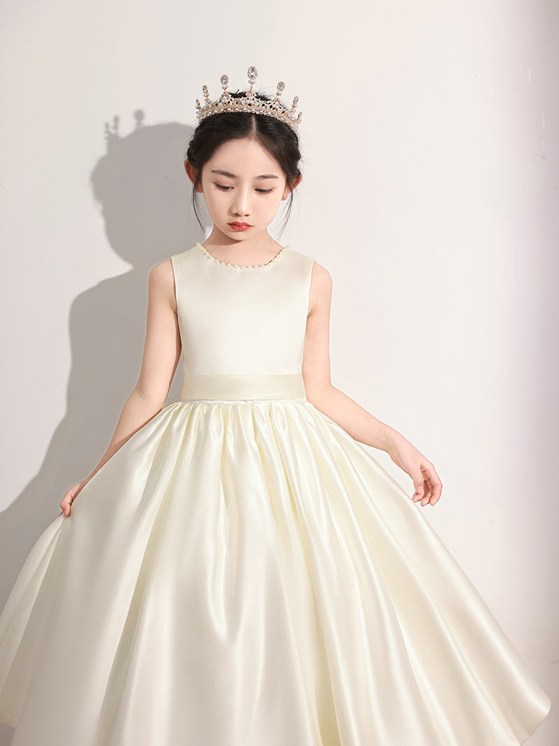 flowersverse Princess Dress Girls' Cross-Border Dress Piano Playing Violin Show Performance Gown Children Host Catwalk Dress