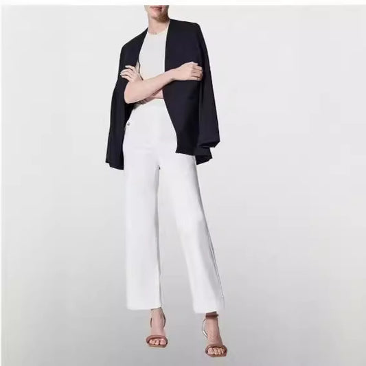 flowersverse Step in New Fashion All-Matching Bootleg Pants  New Slim Fit Slimming Draping Effect Casual Suit Pants Women