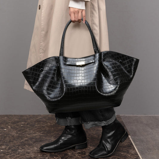 2025 Handbag New hot-selling stone pattern wing bag large capacity high-end tote bag fashionable texture large bag women