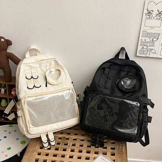 2025 Original niche girls backpack senior sense transparent bag cute girl student schoolbag casual backpack