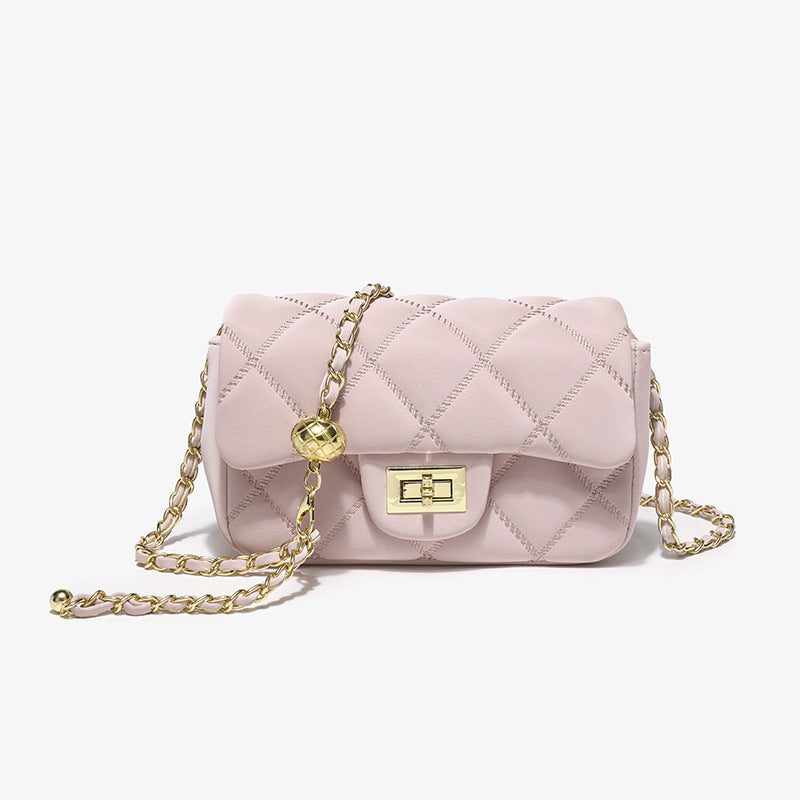 FLOWERSVERSE 2025 This year, Xiaoxiangfeng crossbody small square bag woman  new small golden ball can be conditioned diamond chain bag woman