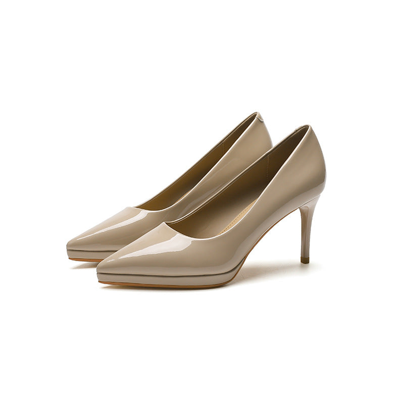 2025 8088-1 Waterproof table high heels women's 2025 autumn new single shoes women's pointed thin heels shallow high heels