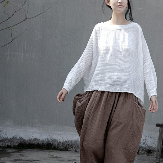 Spring and Autumn Skin-friendly and Comfortable Textured Baby Cotton T-Shirt Combed Cotton Pure White Doll Pullover