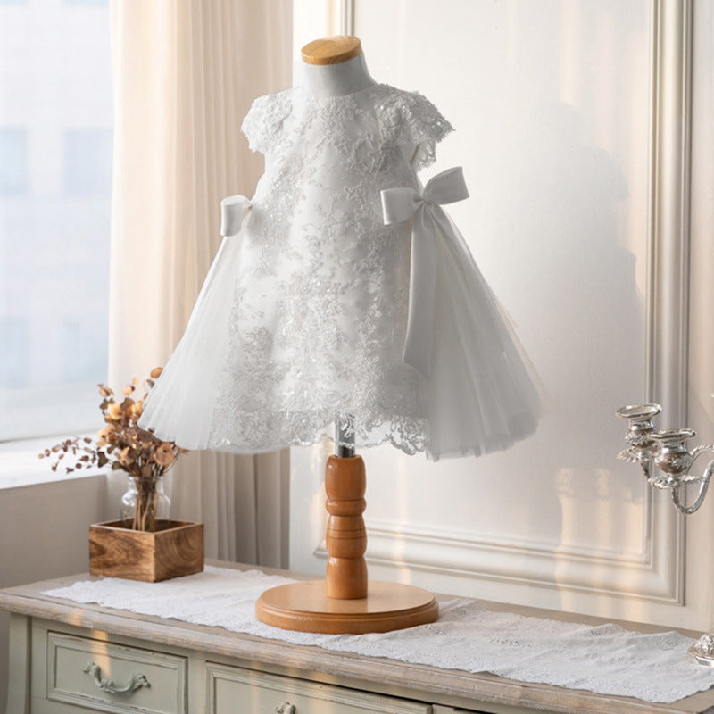 flowersverse One Year Old Celebration Dress Baby Lace Dress 1-2 Years Old Birthday Dress Girls' Performance Dress Children's Dress Princess Dress