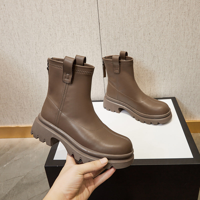 2025 Platform Retro Rhubarb Boots Women's Autumn Chelsea Boots Summer Martin Boots Women's British Boots