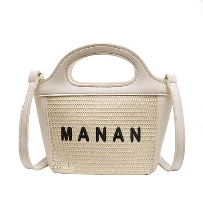 FLOWERSVERSE  2022 New Foreign Trade Women's Straw Bag Vegetable Basket Small Bag Fashion New All-Match Shoulder Crossbody Mini Small Bag