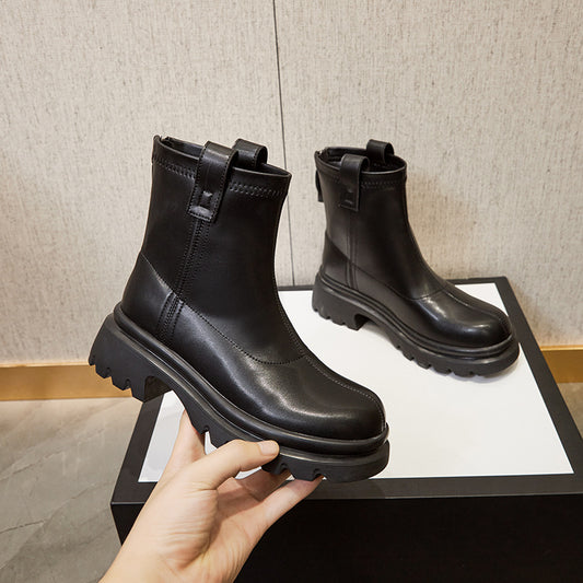 2025 Platform Retro Rhubarb Boots Women's Autumn Chelsea Boots Summer Martin Boots Women's British Boots