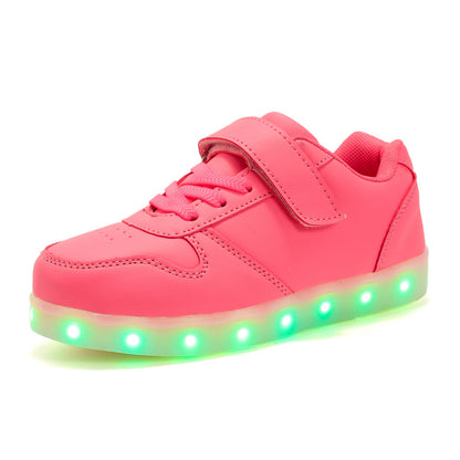 flowersverse Children's Luminous Shoes Middle and Big Children's Charging Korean Fashion Luminous Ghost Dance Luminous Shoes Student Sports Children's Shoes with Lights