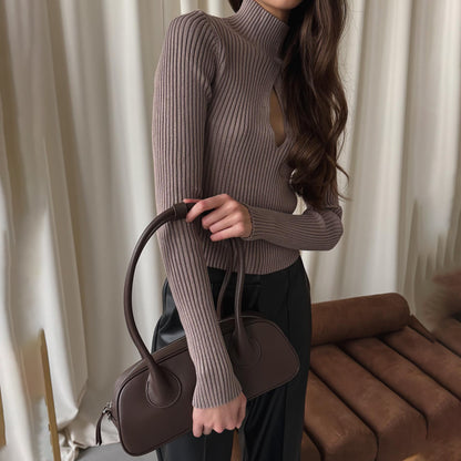 New spring new product turtleneck hollow turtleneck sweater temperament pullover n sweater women's new knitted sweater