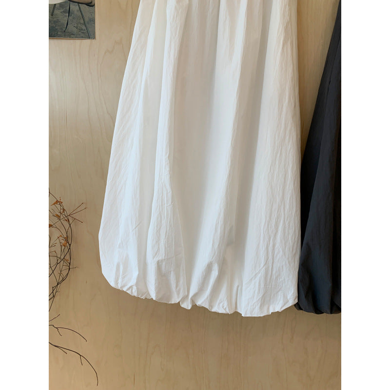 summer new fashion Popular elastic high waist versatile flower bud princess skirt women's thin medium and long skirt