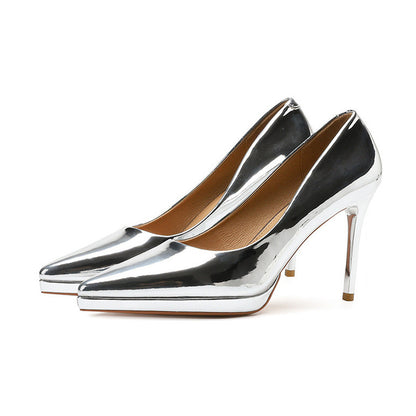 2025 8088-1 Waterproof table high heels women's 2025 autumn new single shoes women's pointed thin heels shallow high heels