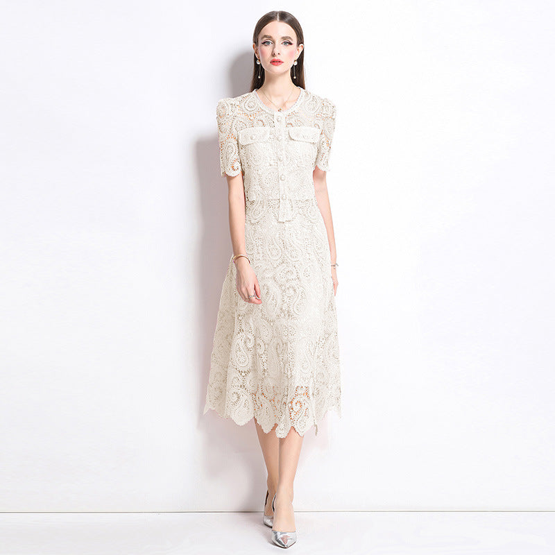 Fried Street Age Reduction Fashion Suit  New Women's Clothing Summer Fashion Hot Style Lace Skirt Two-piece Skirt