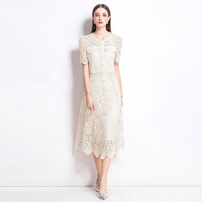 Fried Street Age Reduction Fashion Suit  New Women's Clothing Summer Fashion Hot Style Lace Skirt Two-piece Skirt