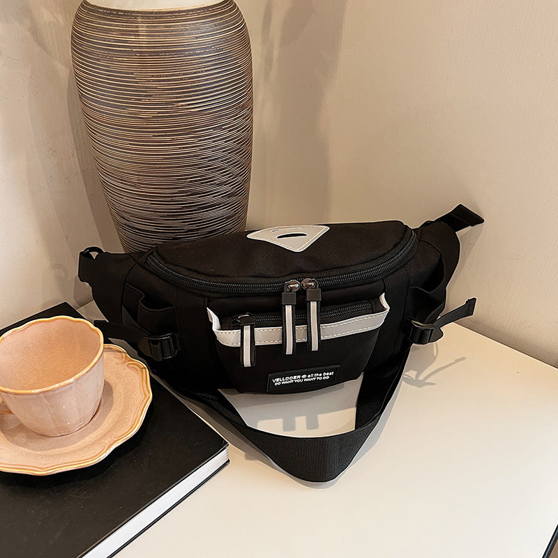 FLOWERSVERSE New Chest Bag Men's Japanese Harajuku Tooling Style Sports Messenger Bag Fashion Brand Large Capacity Versatile Student Riding Waist Bag