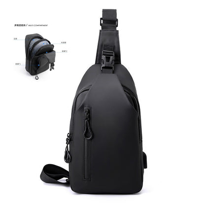 FLOWERSVERSE Chest Bag Men's Shoulder Messenger Bag Simple Casual Trend Multi-Functional Cross-Body Bag Men's Bag Small Backpack Fashion Chest Bag