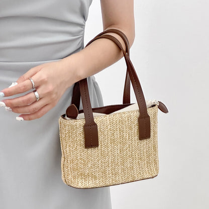 FLOWERSVERSE 2025 Korean version straw bag small bag women's summer  new leisure vacation beach handbag messenger vegetable basket bag