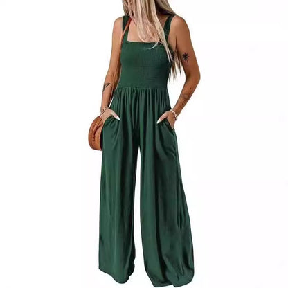 FLOWERSVERSE In the autumn of New, women's basic simple high-waisted knitted off-the-shoulder wide-footed pants women's pure black jumpsuit
