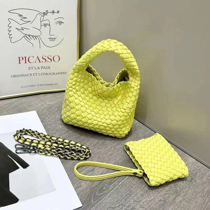 FLOWERSVERSE  Handmade Woven Small Tote Bag Handbags Female  New High-Grade Mini Chain Shoulder Crossbody Bag