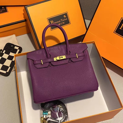 Premium texture women's bag handbag 30CM soft leather 2025 fashion TOGO platinum bag exquisite and versatile