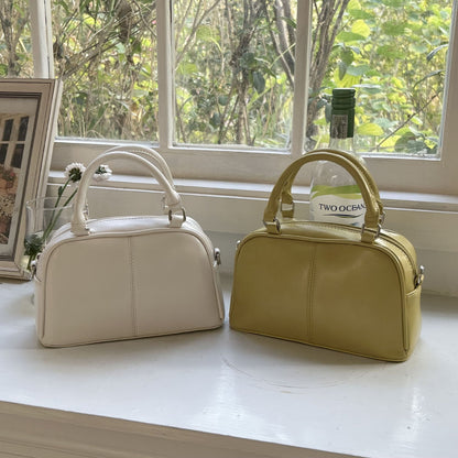 FLOWERSVERSE  Summer Popular Work Commuter Bag Texture Large Capacity Women's Handbag Retro Boston Bowling Bag