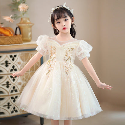 flowersverse Girls' Princess Dress  Summer New Children's Dress Baby Western Style Festival Performance Children's Clothing Dress Wholesale