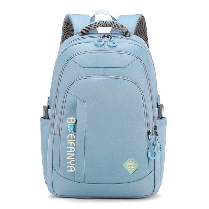 Cross-Border Large Capacity Lightweight Backpack Schoolbag Female Middle School Student New Trendy Male Burden-Free Spine-Protective Backpack