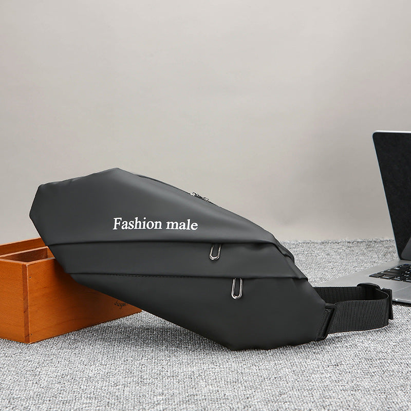 2025 New trendy men's breast bag, casual messenger bag, men's high-end sense, single shoulder messenger bag, simple travel satchel.