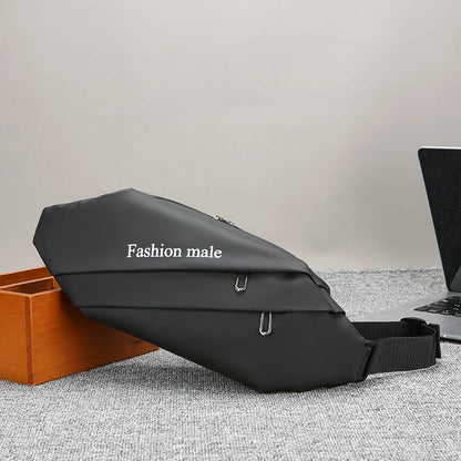 2025 New trendy men's breast bag, casual messenger bag, men's high-end sense, single shoulder messenger bag, simple travel satchel.