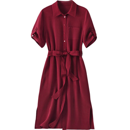 2025 Heavy 30 mmi, mulberry silk skirt women's clothing summer  new medium and long short-sleeved silk dress