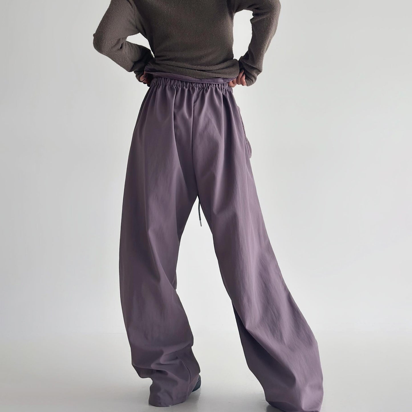 popular tie-dye pleated overalls high-waisted and thin drawstring loose casual sports parachute wide-leg pants