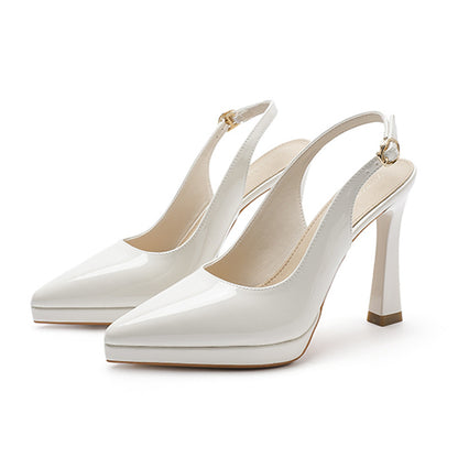 2025 125-C Baotou Backempty Sandals Women's Summer 2025 New Pointed Thin Heel High Heels Waterproof Table Not Tired Foot Shoes
