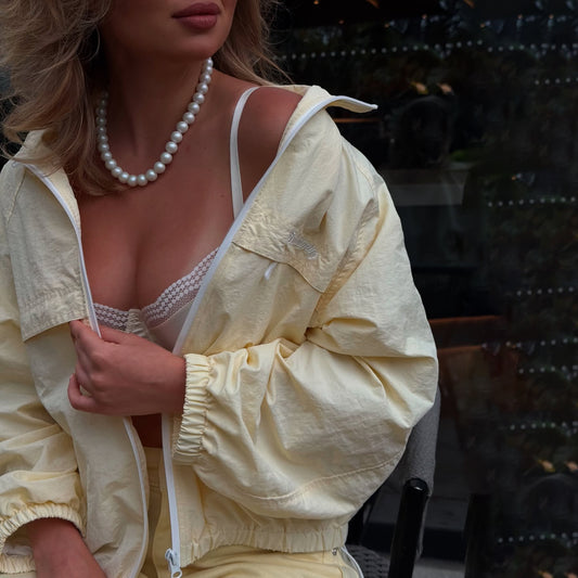 2025n new fashionable fresh casual women's clothing bright yellow comfortable loose sports jacket versatile lapel sunscreen