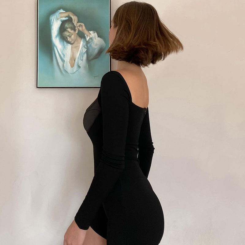 2025 New explosion sexy halter low-cut bottoming shirt autumn hot-selling fashion tight long-sleeved onesie women