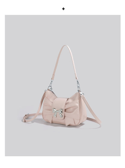 FLOWERSVERSE  New Fashion Pleated Cloud Bag Bow Portable Shoulder Messenger Bag for Women Special-Interest Design Underarm Bag Women