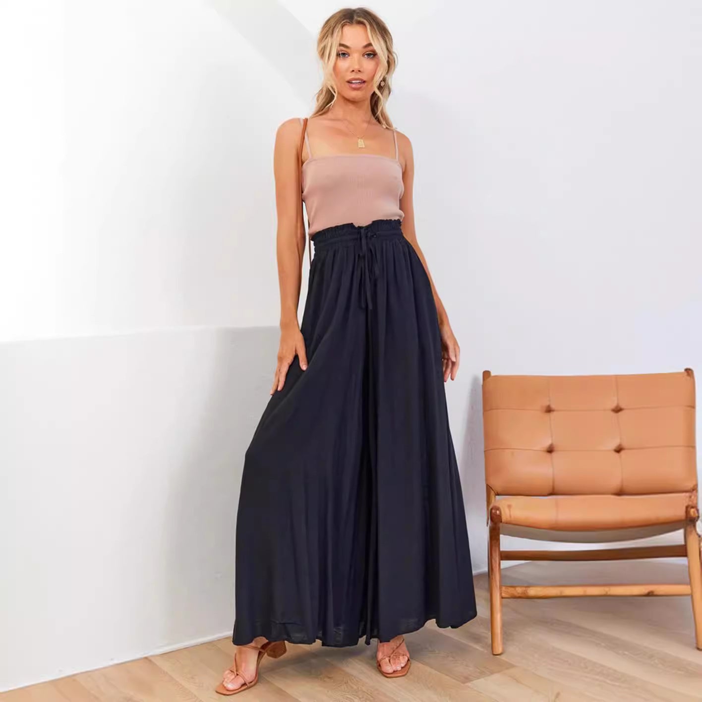 FLOWERSVERSE  European and American Spring and Summer   Casual Wide-Leg Popular Loose Casual Fashion Trousers for Women