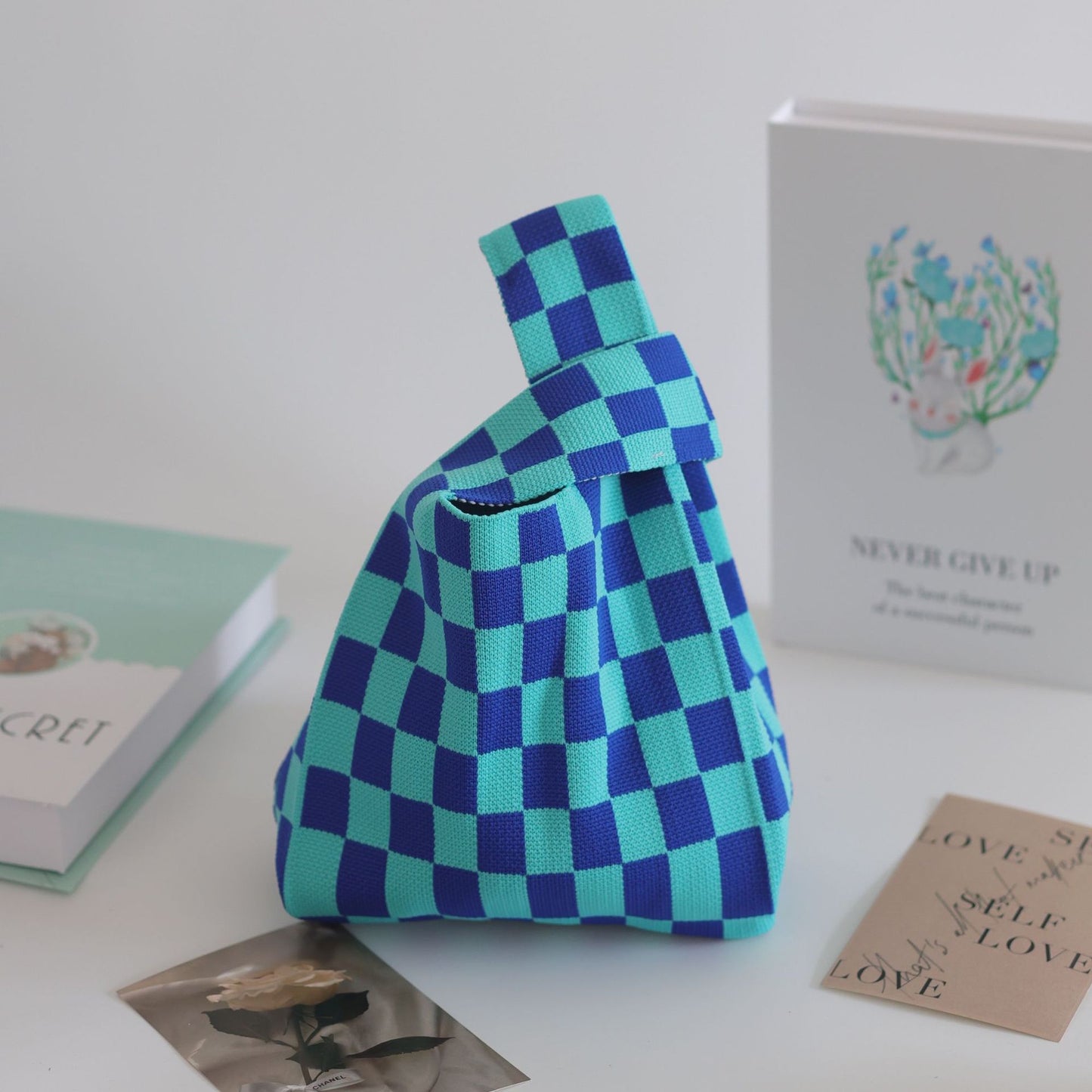 FLOWERSVERSE  INS Internet Hot New Handbag Women's Knitted Bag Japanese and Korean Style All-Match Hand Carrying Casual Tote Bag Factory Wholesale