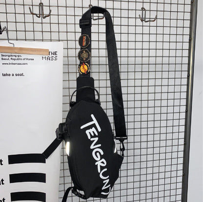 FLOWERSVERSE Men's Bag Fashion Messenger Bag Schoolboy Backpack Niche Sports Leisure Bag Women's Shoulder Bag Personality Japanese Style Chest Bag