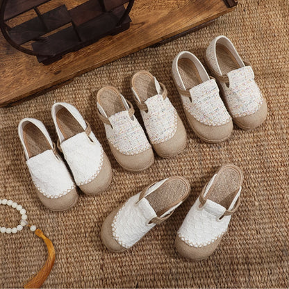 flowersverseNew Simple Cloth Shoes Big Head Shoes Closed-Toe Slippers Fisherman Shoes Linen Leisure Solid Color Beijing Traditional Women's Cloth Shoes