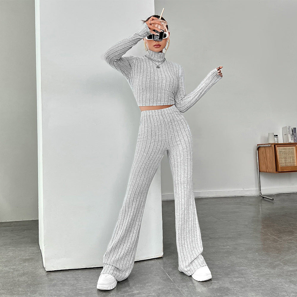 FLOWERSVERSE 2025 Hot Sale Women's Clothing in International Station Solid Color Simple Style Fashion Suit Autumn and Winter Fashion Casual Sports Temperament Two-piece Set