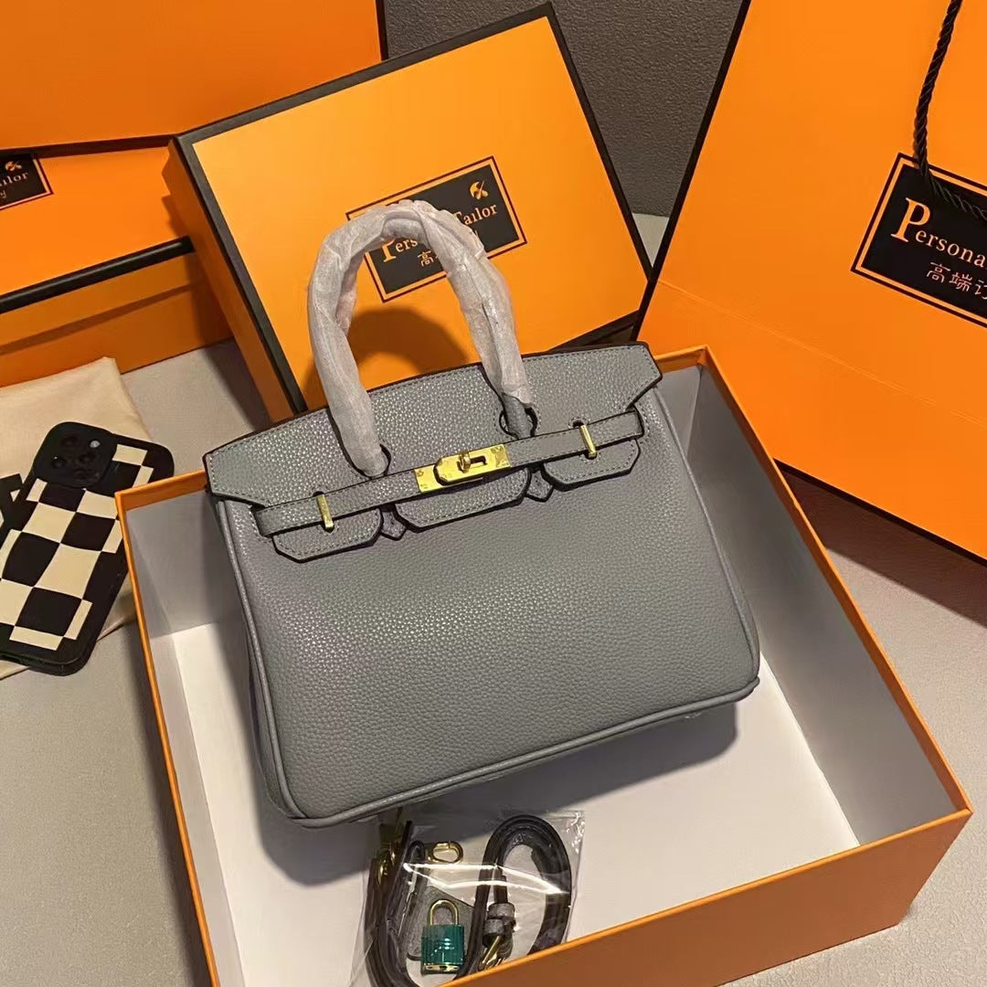 Premium texture women's bag handbag 30CM soft leather 2025 fashion TOGO platinum bag exquisite and versatile