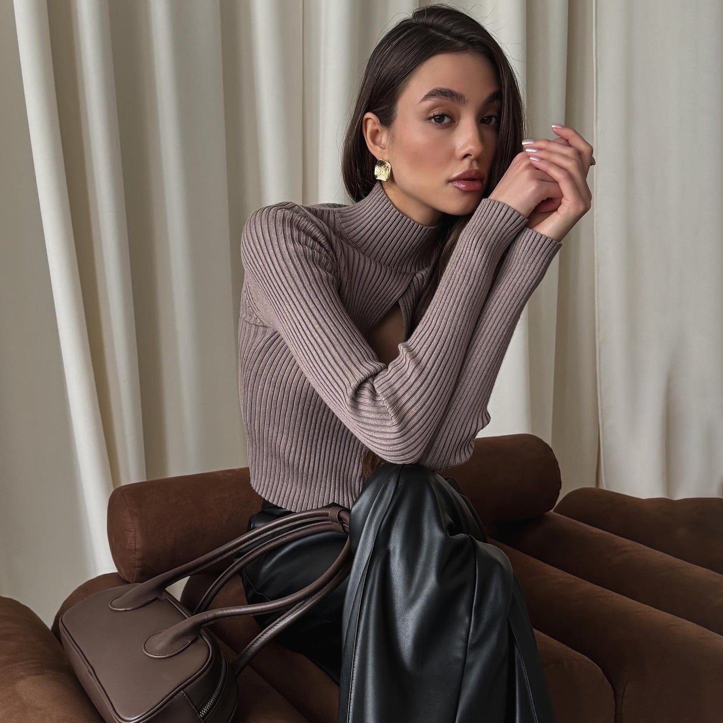 New spring new product turtleneck hollow turtleneck sweater temperament pullover n sweater women's new knitted sweater