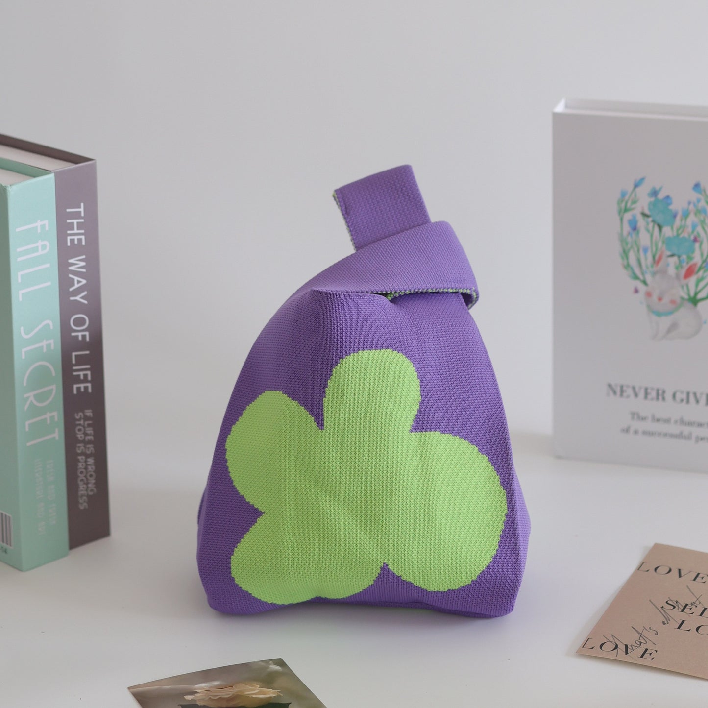 FLOWERSVERSE  INS Internet Hot New Handbag Women's Knitted Bag Japanese and Korean Style All-Match Hand Carrying Casual Tote Bag Factory Wholesale