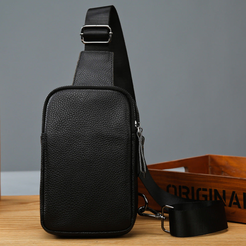 FLOWERSVERSE Factory Leather Men's Chest Bag  New Fashion Crocodile Pattern Crossbody Bag First Layer Cowhide Men's Bag Bags Wholesale