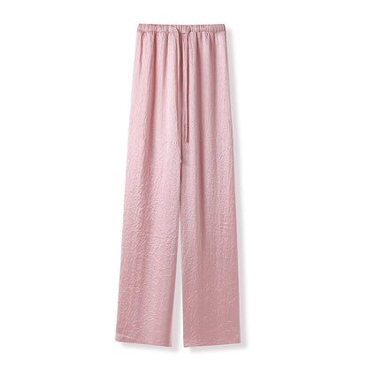 new new Chinese light national style solid color simple acetic acid casual pants high-end light luxury trousers M4082