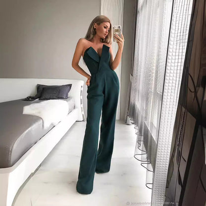 FLOWERSVERSE 2025 New Popular trade spring and summer Chinese long skirt new Chinese jumpsuit diagonal mid-waist temperament commuter jumpsuit