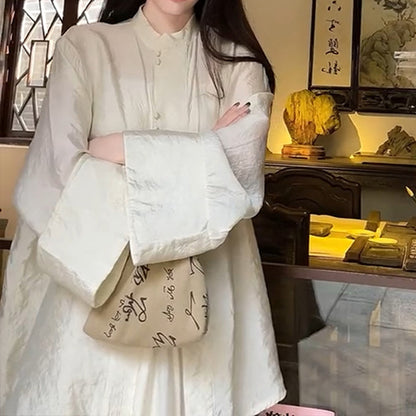 2025 New Chinese women's national style top Buddhist Zen adult Hanfu cheongsam dress  early spring