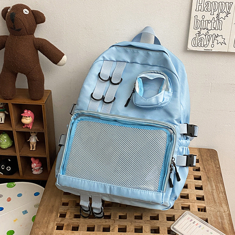 2025 Original niche girls backpack senior sense transparent bag cute girl student schoolbag casual backpack