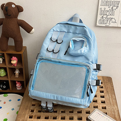 2025 Original niche girls backpack senior sense transparent bag cute girl student schoolbag casual backpack