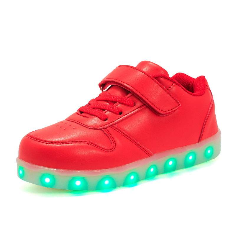 flowersverse Children's Luminous Shoes Middle and Big Children's Charging Korean Fashion Luminous Ghost Dance Luminous Shoes Student Sports Children's Shoes with Lights