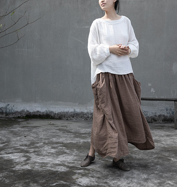 Spring and Autumn Skin-friendly and Comfortable Textured Baby Cotton T-Shirt Combed Cotton Pure White Doll Pullover